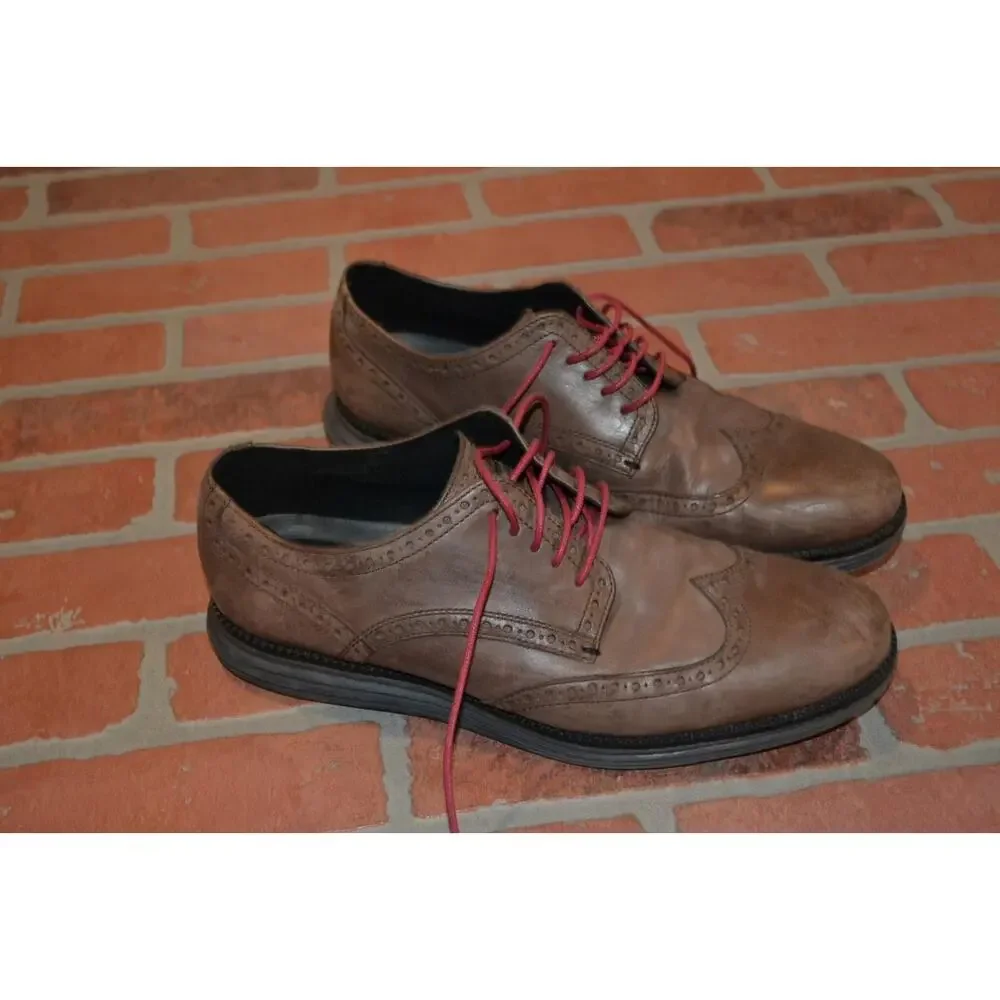 104-a‎ Cole Haan Brown Leather Dress Shoes Loafers Size 10 M Grand.0S Mens